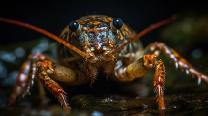 Mole cricket,Giant crayfish,Giant crayfish. Wildlife concept.