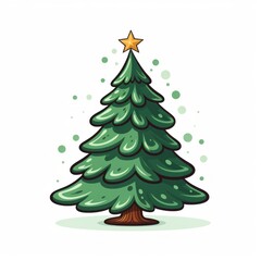 Vector-Style Christmas Tree With Decorative Ornaments 4
