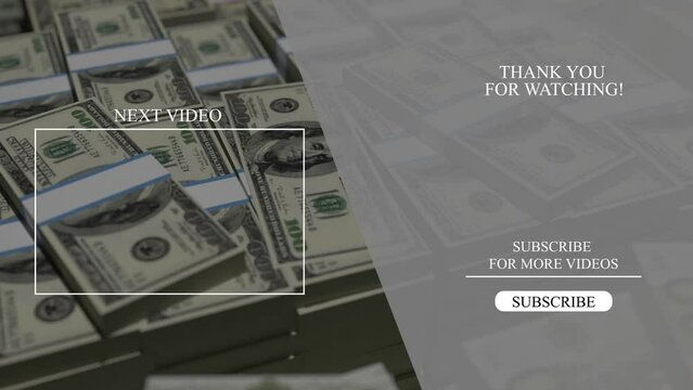 Youtube endscreen with money stacks background