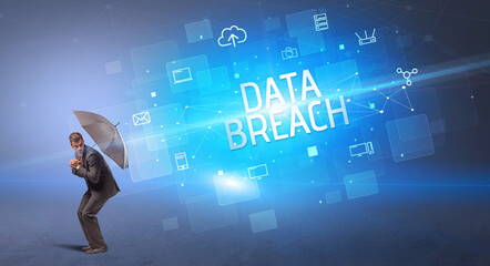 defending with umbrella from cyber attack