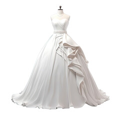white wedding dress isolated on white