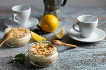 Fresh homemade cheesecake.