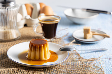 Homemade caramel flan.