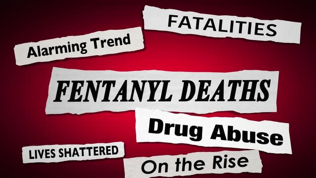 Fentanyl Deaths News Headlines Rising Increase Overdoses Drug Addiction 3d Animation