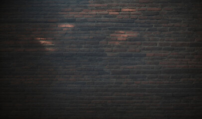 Old grunge and rustic dark black brick wall. Sign. logo or product placement concept background....