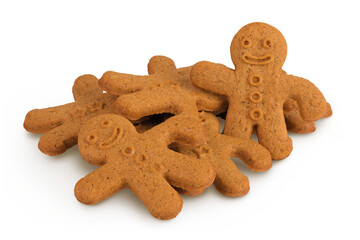 Gingerbread man isolated on white background