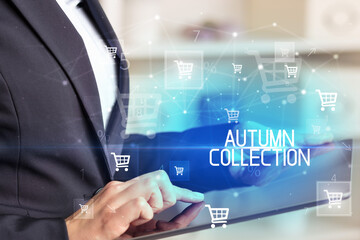 Young person makes a purchase through a tablet