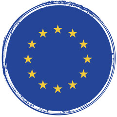 National flag of European Union in stamp style
