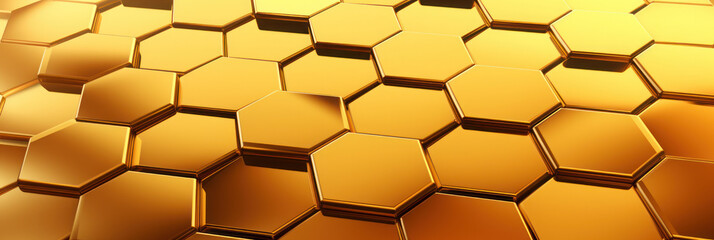 Golden Abstract Hexagon background