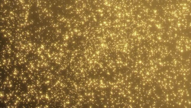 Golden glittering particles of stardust