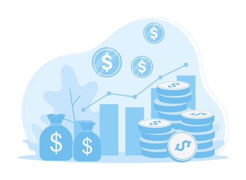 Soaring business results concept flat illustration