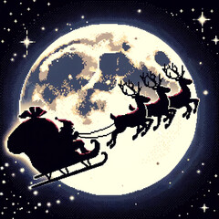 Naklejka premium santa claus on the moon