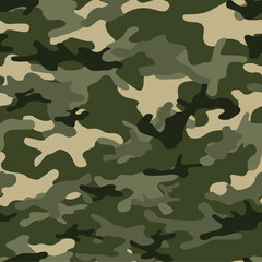 Fototapeta premium Seamless camouflage. Military camo texture. Print on fabric on paper. Vector