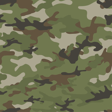 Seamless camouflage. Military camo texture. Print on fabric on paper. Vector