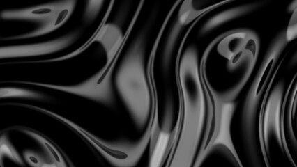 Smooth silk wavy black cloth. Abstract noise dark background.