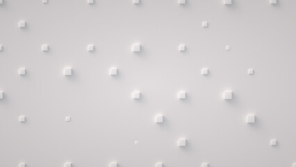 Abstract background with cubes on light ivory, porcelain surface.