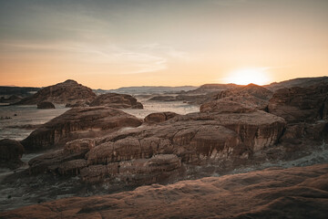 Fototapeta na wymiar Beautiful sunrise in Sinai mountains, Egypt