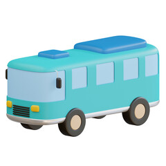 3d Bus Illustration With Transparent Background