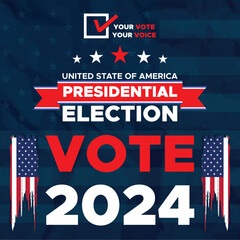 Vote 2024. Presidential election day in united states. Election 2024 USA. Political election campaign banner. background, post, Banner, card, poster design with Vote day November 5 US