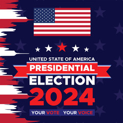 Vote 2024. Presidential election day in united states. Election 2024 USA. Political election campaign banner. background, post, Banner, card, poster design with Vote day November 5 US