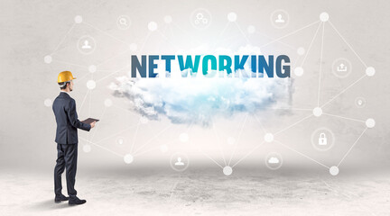 Engineer working on a social media concept