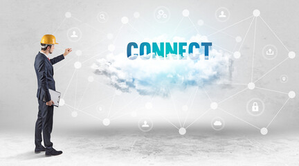 Engineer working on a social media concept