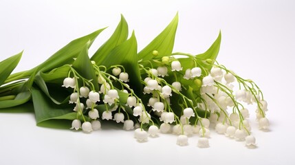 lilies of the valley on a white background.