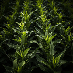 Obraz premium A fascinating aerial shot showcasing an extensive cornfield from above