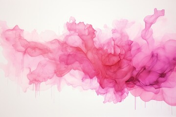 Abstract pink watercolor water splash on a white background