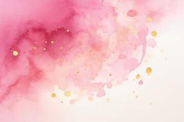 Abstract pink watercolor water splash on a white background