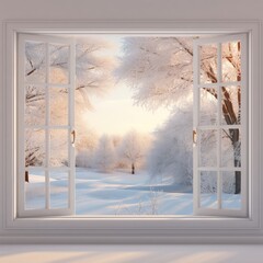 "Snowy Panoramas from Home: A Cozy Window's View of the Winter Wonderland." Generative Ai.
