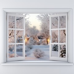 "Snowy Panoramas from Home: A Cozy Window's View of the Winter Wonderland." Generative Ai.