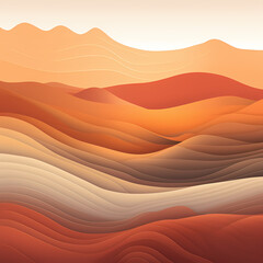 Fototapeta na wymiar linear representations of a tranquil desert landscape