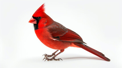 Red Cardinal on Snowy Background