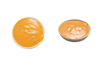 Sauce in a bowl isolated on white background.