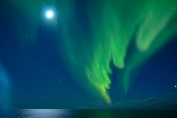 Northern lights at sea