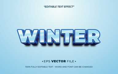 Obraz premium Winter 3d text effect editable vector