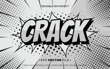 Crack pop up retro style text effect editable vector