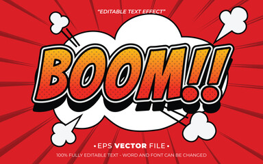 Obraz premium Boom comic pop up style text effect editable vector
