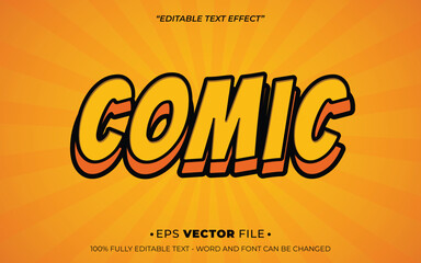 Comic pop up style text effect editable vector