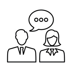 Business Discussion Team Icon In Outline Style