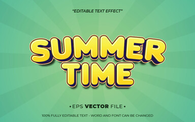 Summer Time editable text effect 3d template vector 