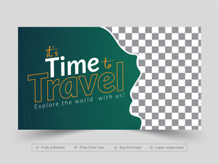 Time to travel social media youtube thumbnail or cover banner template