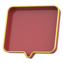 3D text box. Speech bubble. 3D illustration.