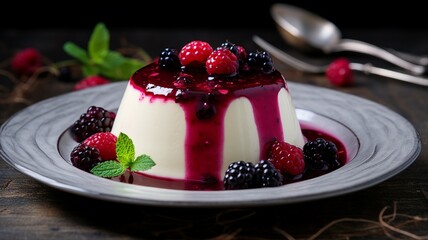 Elegant Panna Cotta with Berry Compote