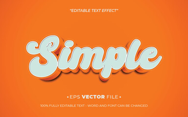 Simple text effect 3d editable vector