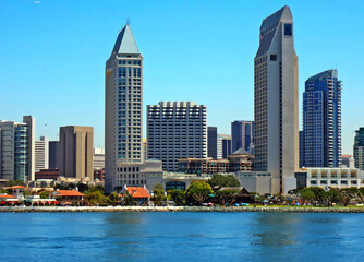 Fototapeta premium San Diego close-up view of from bay,California. 