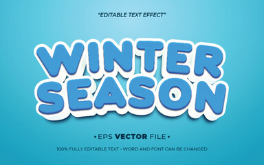 Winter Season 3d text effect editable vector