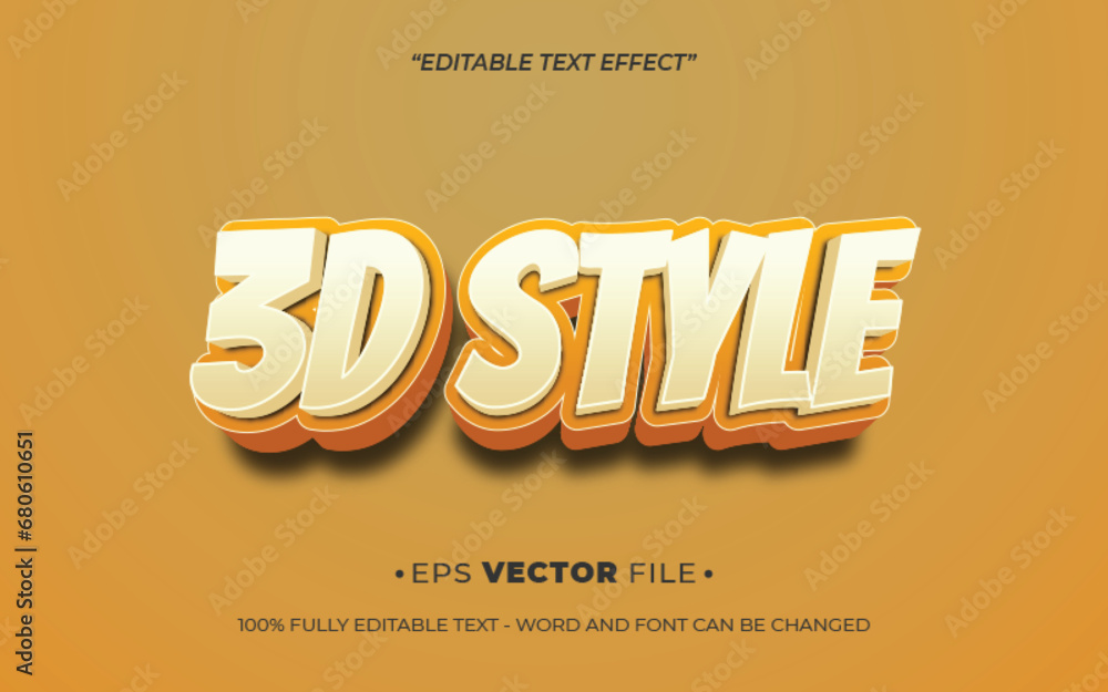 Aufkleber 3d style text effect 3d editable vector