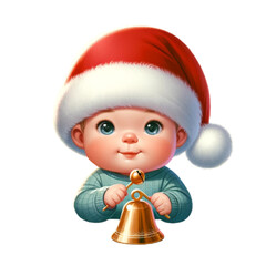 Adorable Christmas Babies in Santa Hats with Toys